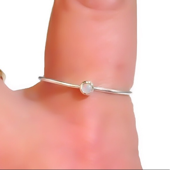 (2-13) 925 Sterling Silver 3mm Fire Opal Bezel Set Gemstone Solitaire Ring - Picture 5 of 8